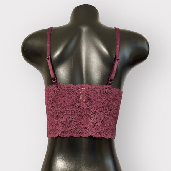 Victoria’s Secret VINTAGE Longline Lace Bralette Womens M Purple Coquette Floral - Picture 4 of 10